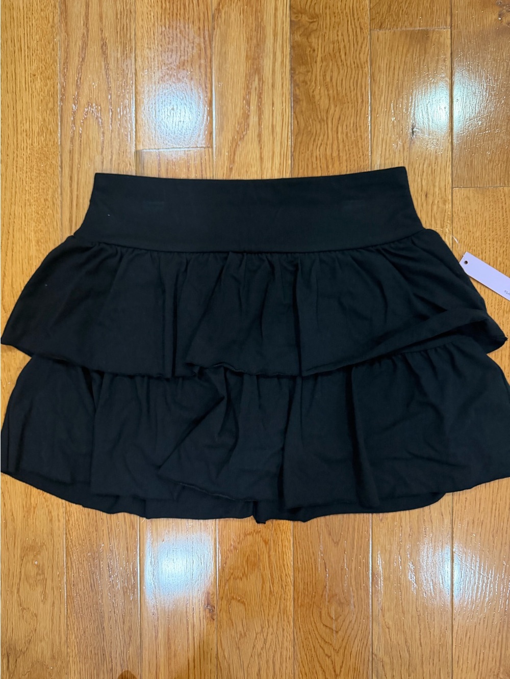 Black Ruffled Tiered Mini Skirt